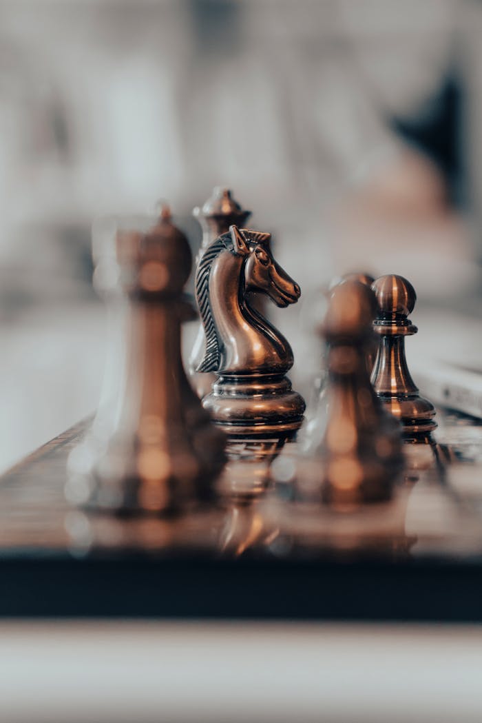 Crafting Captivating Headlines: Your awesome post title goes here Artistic close-up of chess pieces, highlighting a knight in focus. Perfect for strategic planning themes.